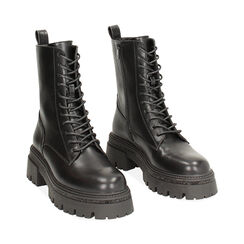 Anfibi neri con tacco in gomma di 6 cm, Primadonna, 260620805EPNERO036, 003 preview