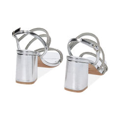 Sandales argent&eacute;es talon 7,5 cm, Primadonna, 274946303LPARGE035, 004 preview