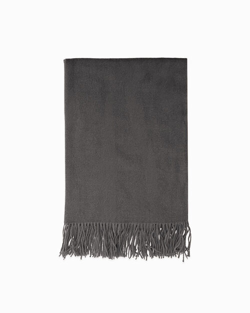 Gray scarf with fringes, GREY