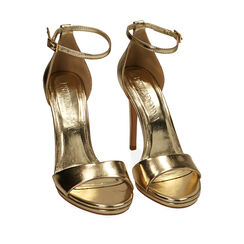 Sandali oro laminato, tacco 11 cm, Primadonna, 212133410LMOROG036, 002a