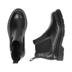 Chelsea boots neri in vera pelle, Stivaletti, 147729409PENERO036, 003 preview