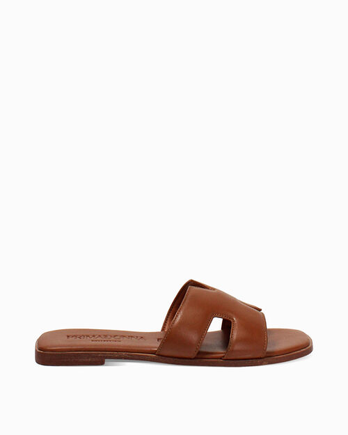 Sandali bassi cognac eleganti, COGNAC
