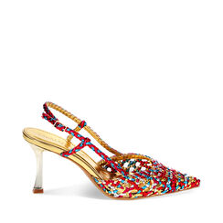 Zapatos slingback para mujer negros multicolor trenzados, Primadonna, 252136310LIMURO036, 001a