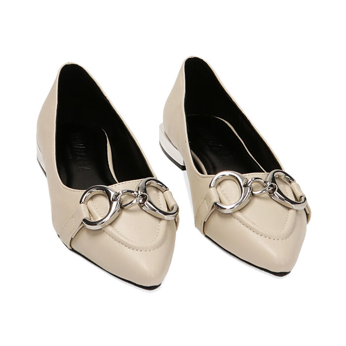 Ballerine donna panna con fibbia Primadonna Collection