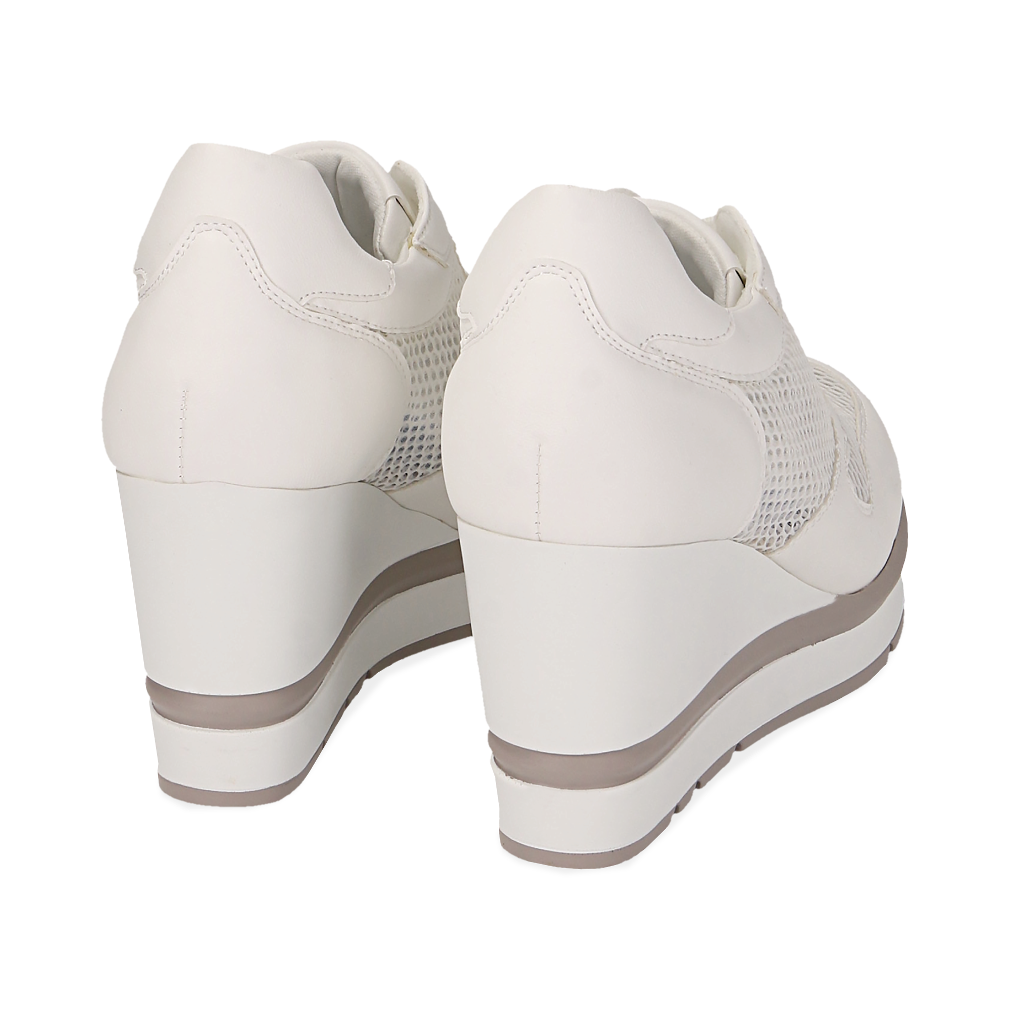 sneakers zeppa interna bianche