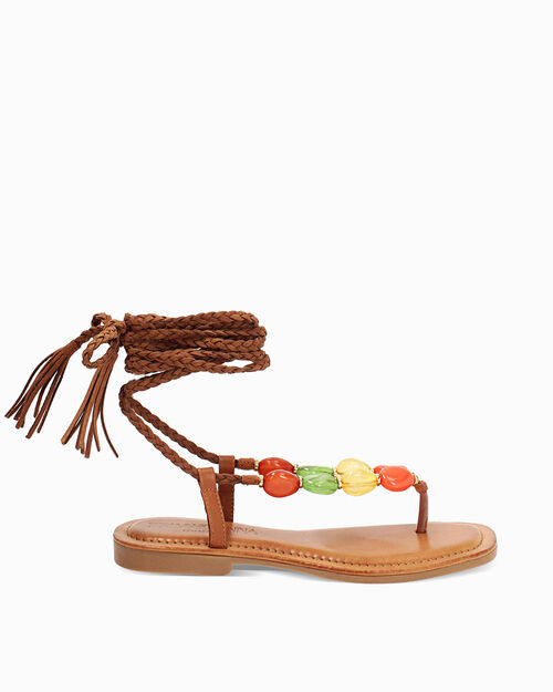 WOMEN SHOES FLAT SYNTHETIC COGN, COGNAC