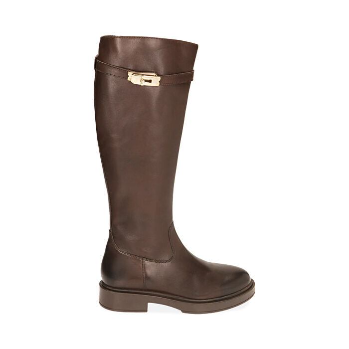 Stivali testa di moro in pelle, Primadonna, 20B813504PEMORO035
