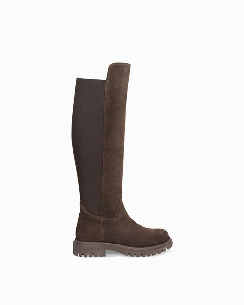 Botas marr&oacute;n oscuro tac&oacute;n 4 cm, DK BROWN