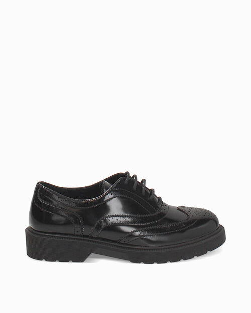 CHAUSSURES POUR FEMMES OXFORD SYNTHETIQU, BLACK