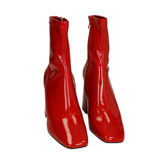Ankle boots rossi in naplack, tacco 8,5 cm , Primadonna, 204910805NPROSS036, 002a