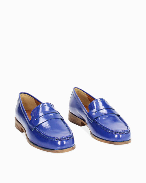 Mocassini blu in naplak, 