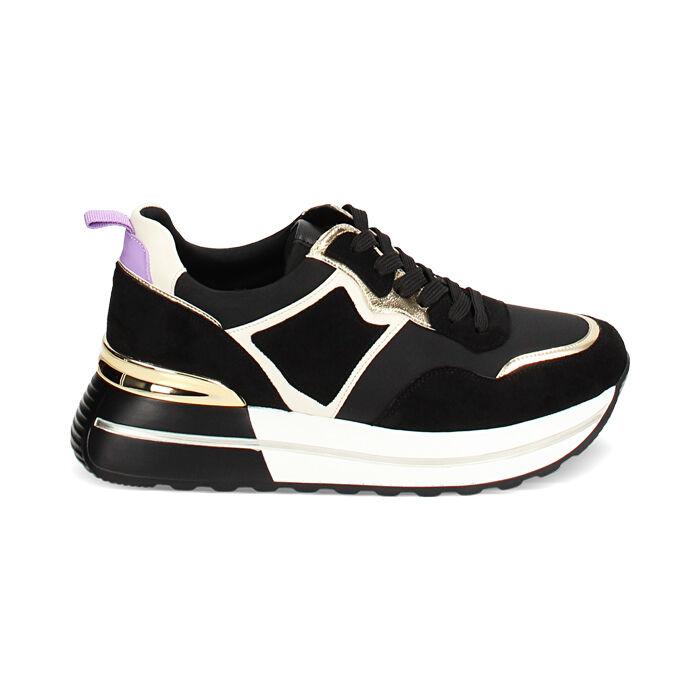 Zapatillas negras de microfibra, Primadonna, 242838310MFNERO035