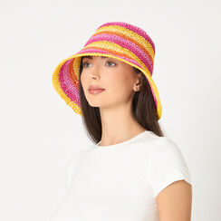 Sombrero mujer amarillo en rafia, Primadonna, 25J909454RFGIALUNI, 002a