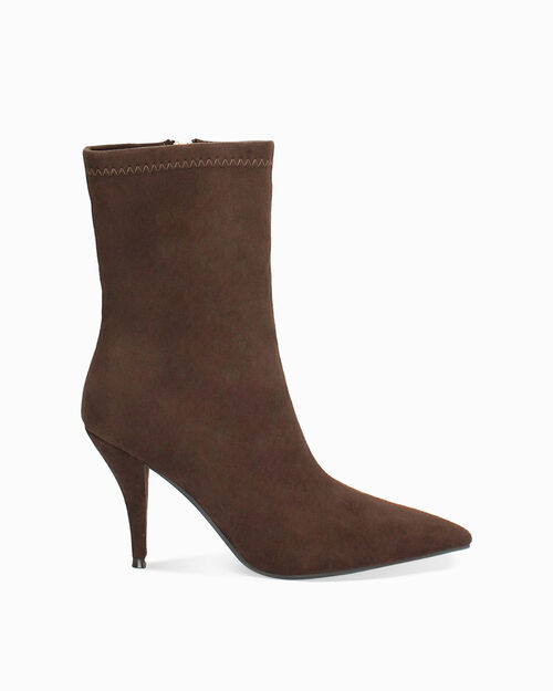 WOMEN SHOES DEMI-BOOT MICROFIBER MORO, DK BROWN