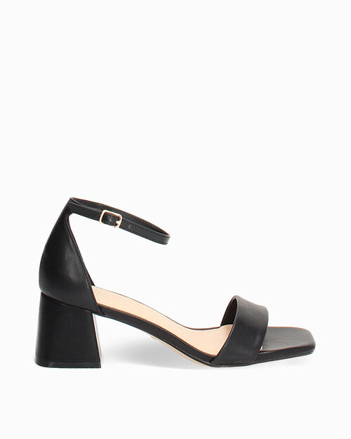 Sandali neri tacco 5,5 cm, BLACK