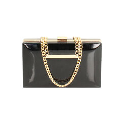 Clutch nera in vernice con profili oro, Primadonna, 261101951VENEROUNI, 001 preview