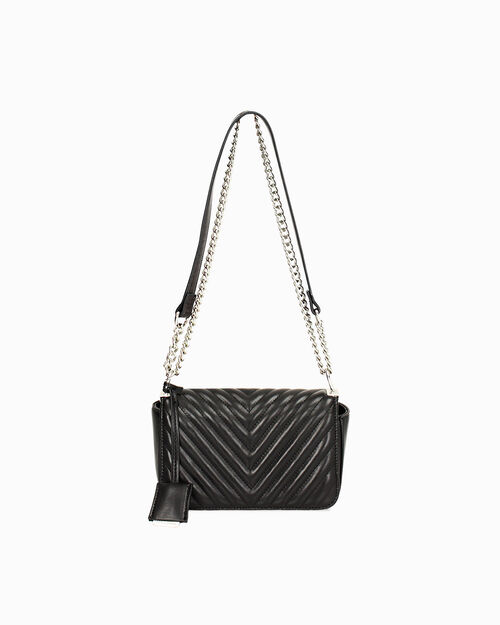 Mini bag negra acolchada con cadena, BLACK