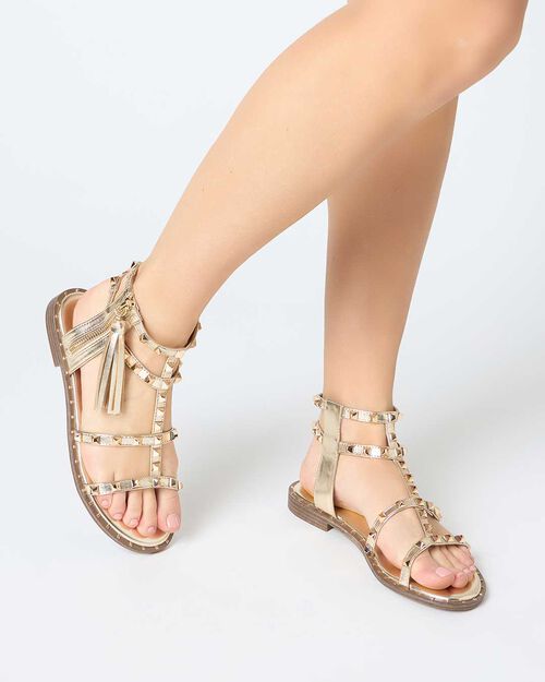 ZAPATOS FLAT LAMINADO OROG, GOLD