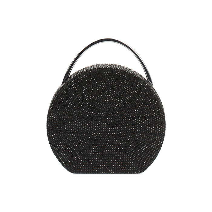 Bolso de mano negro en microfibra con piedras, Primadonna, 261124356MPNENEUNI