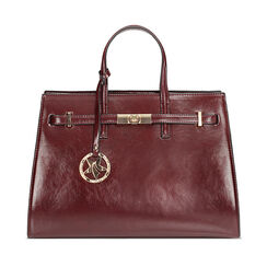 Borsa a mano bordeaux con tracolla removibile, Primadonna, 265731833EUBORDUNI, 001a