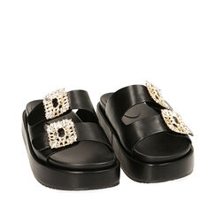 WOMEN SHOES WEDGE SYNTHETIC NERO, 214913862EPNERO037, 002a