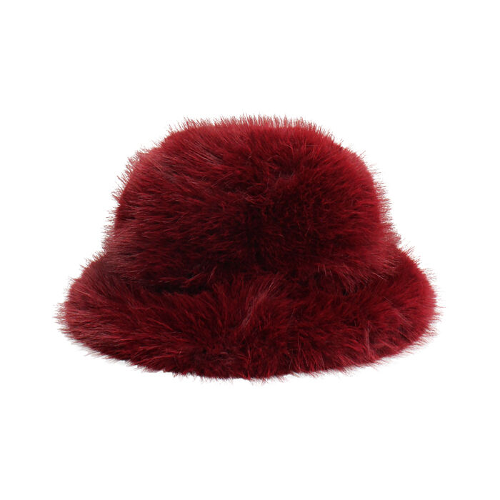 Chapeau bordeaux en fourrure synthétique, Primadonna, 261931303FUBORDUNI