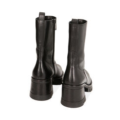 Stivaletti neri in pelle, tacco 7 cm, Primadonna, 22N130002PENERO035, 003 preview