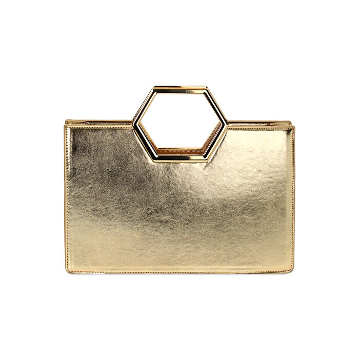 Borsa a mano squadrata oro donna Primadonna Collection