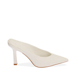 Sabot bianchi, tacco 9 cm, Primadonna, 212104905EPBIAN036, 001a