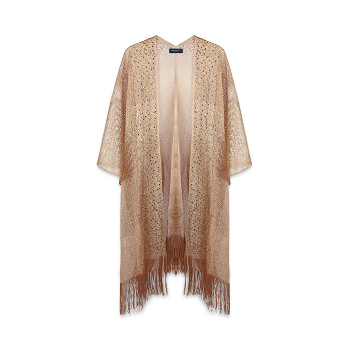 Poncho donna oro in tessuto, Primadonna, 25B450204TSOROGUNI