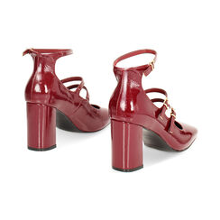 Décolleté bordeaux in naplak, tacco largo 8 cm, Primadonna, 244912907NPBORD036, 003 preview