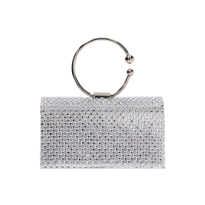 Mini bag argento con pietre scintillanti, Primadonna, 275102426LPARGEUNI