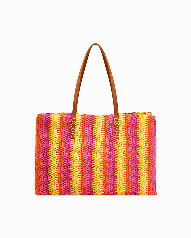 Borsa donna mare grande gialla in raffia image number null