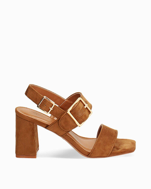 WOMEN SHOES SANDAL MICROFIBER COGN, COGNAC