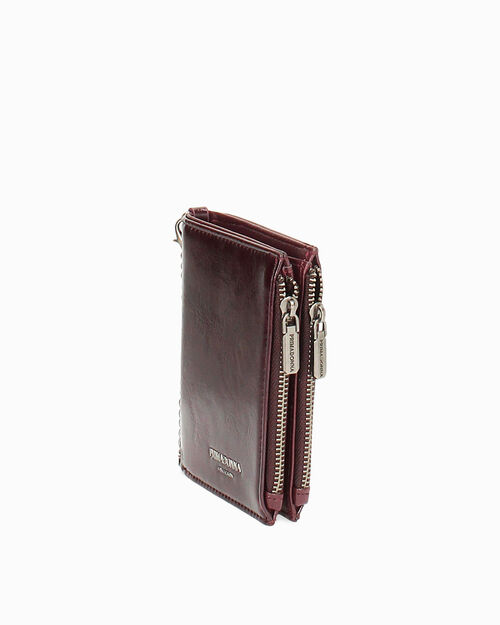 Cartera burdeos con cadena plateada, BURGUNDY