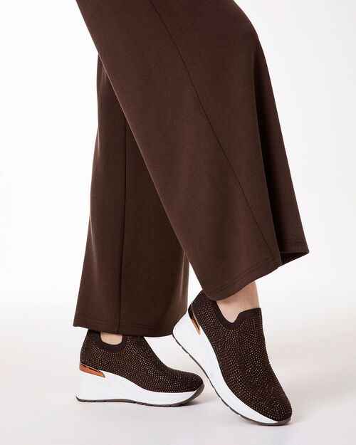 Slip on testa di moro tacco 6,5 cm, DK BROWN