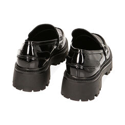 Mocassini chunky neri in vernice, suola 5 cm, Primadonna, 224954308VENERO036, 003 preview