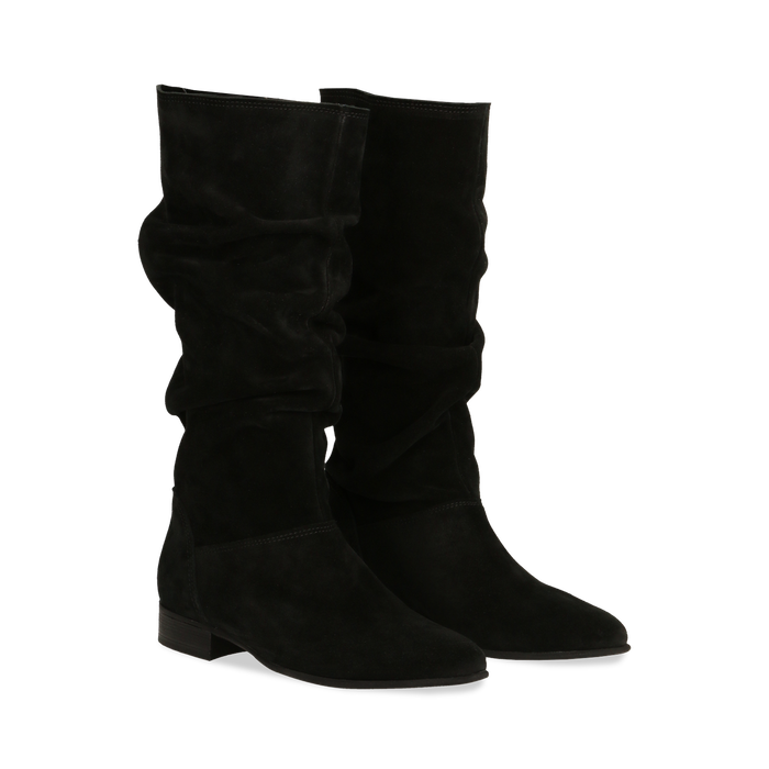 iron ebb tide Newness Stivali Neri Donna Gambale Morbido Vero Camoscio| Primadonna Collection