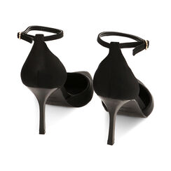 Décolleté con correas negras en tejido, Tacòn 8,5 cm, Primadonna, 222162830LYNERO035, 003 preview