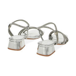 Sandalia con tacón mujer plata espejo, Primadonna, 254911225SRARGE035, 004 preview