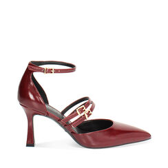 Décolleté open shank bordeaux con tacco 7,6 cm, Primadonna, 264902571EUBORD035, 001a