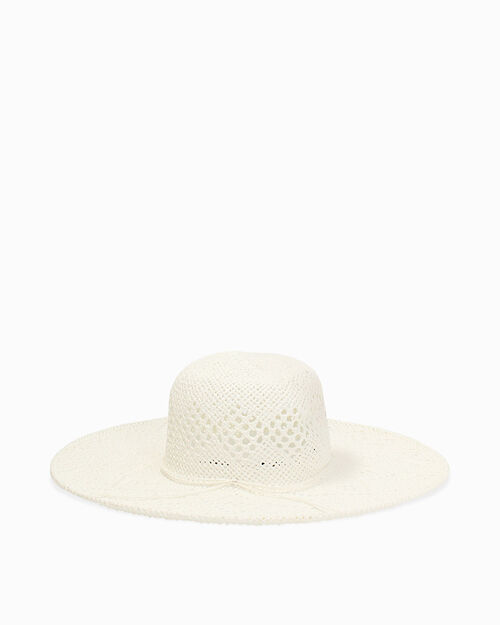 Cappello da donna in paglia bianco, 