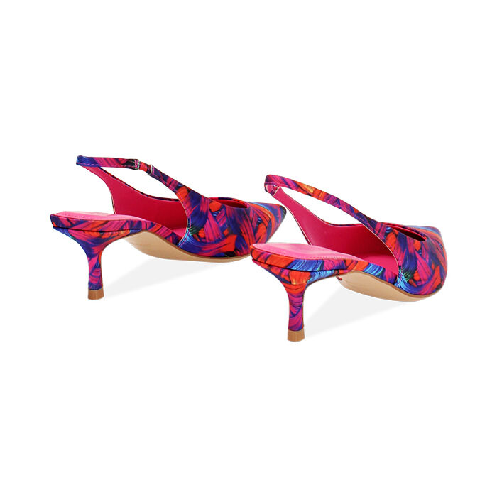 Escarpins slingback femme multicolore bleu-orange Primadonna