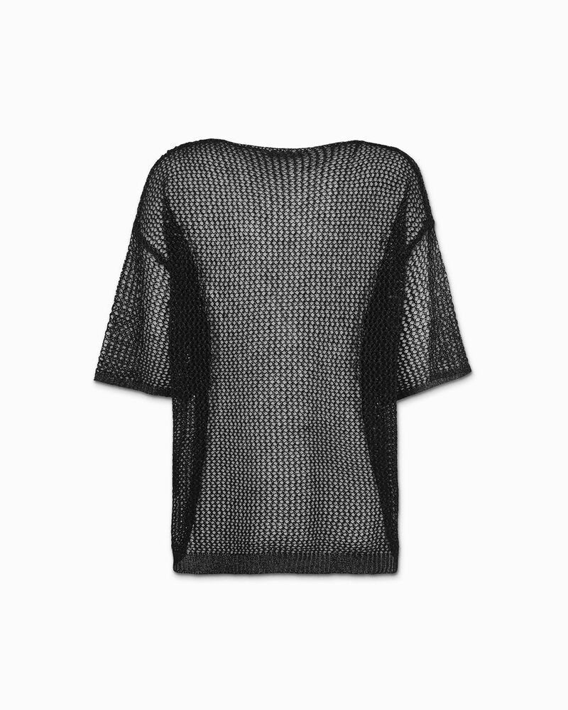 Maglia donna nera in tessuto image number null