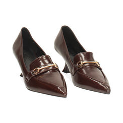 Mocassini lucidi testa di moro con tacco 5,8 cm, Primadonna, 264934907EUMORO035, 003 preview