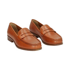 Mocassini cognac in pelle, Primadonna, 23N501282PECOGN035, 002 preview