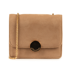 Borsa piccola beige in microfibra,