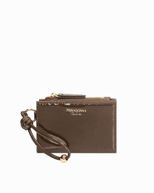 Portafoglio marrone con chiusura elegante, BROWN