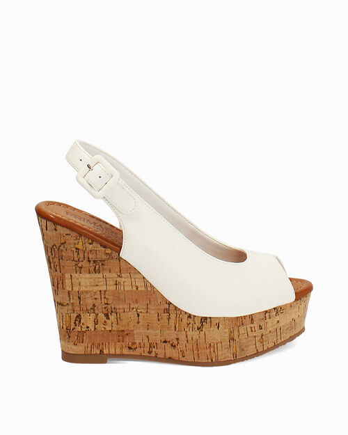 Zeppe bianche con tacco 11,2 cm, WHITE
