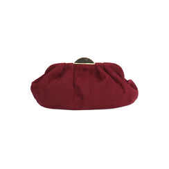Clutch bordeaux in microfibra con chiusura color oro, Primadonna, 265126345MFBORDUNI, 001 preview